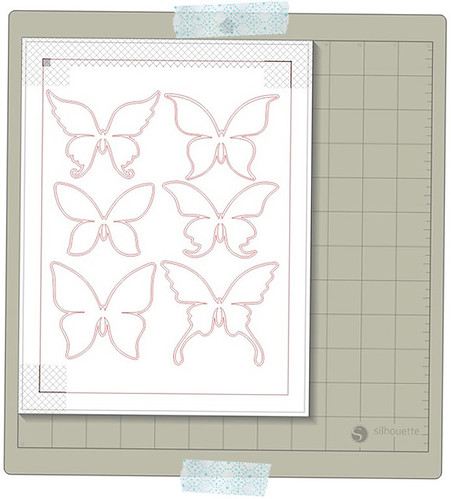 paper pieced butterflies BLANK PRINT & CUT WITH PRINTER'S BLEED READY TO FILL WITH PATTERN in silhouette studio