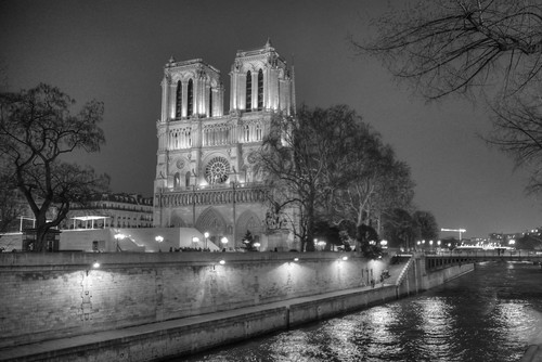 Notre Dame Paris along the Seine River France