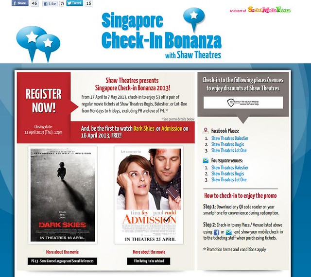 omy.sg launches Singapore Check-In Bonanza 2013 with Shaw Theatres - Alvinology