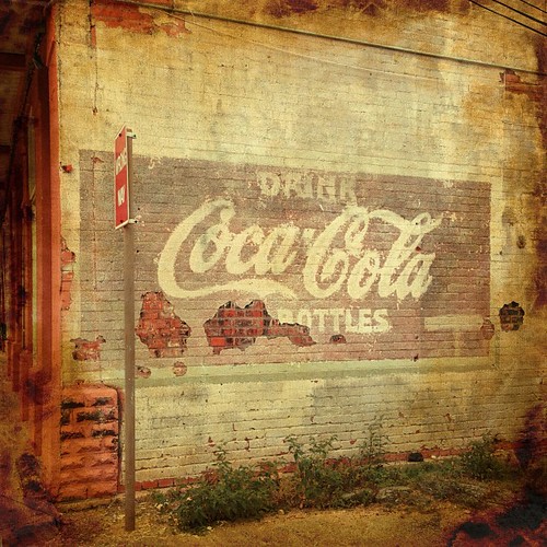 Coca-Cola ghost sign in downtown Rosenberg, Texas.