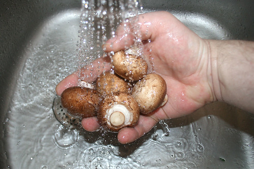 19 - Champignons waschen / Wash mushrooms