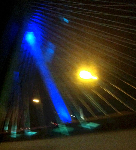 Zakim Bridge at Night (Posterized) by randubnick
