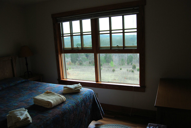 Nice view from the master bedroom at cabin 12