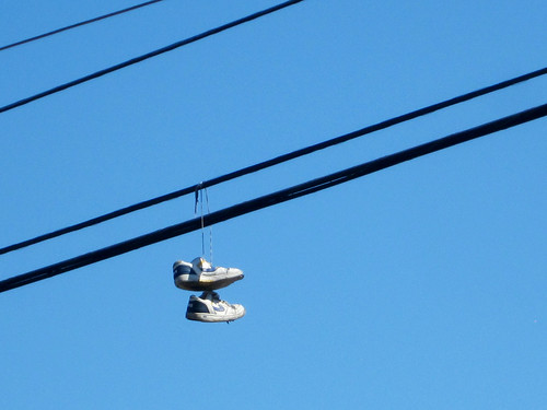 Shoes on a Telephone Wire
