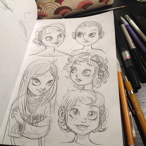 Drawing funny girls tonight. #characters #art #sketch