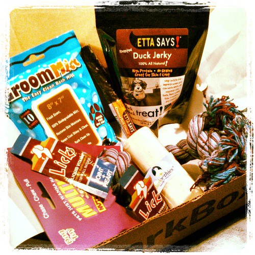 Our April #BarkBox arrived today and it's a great one! #dogs #dogtreats #dogtoys