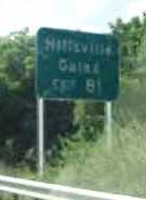 Galax Virginia road sign