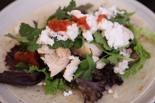 Pulled Chicken Taco with Queso Fresco and Fresh Cilantro