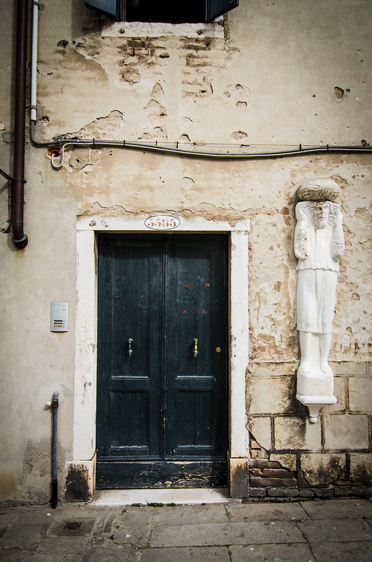 A well worn door step in the neighborhood of Cannaregio.