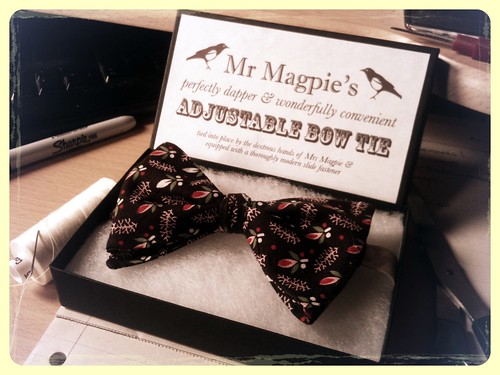 First bow tie, finished and boxed.