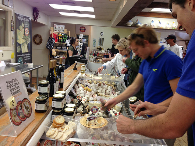 Cheese tasting in Sonoma County. The Marin French Cheese Company in Petaluma, CA