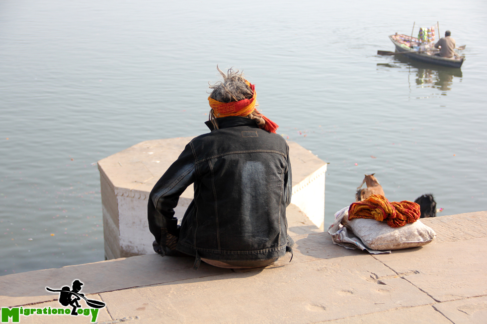 Stopping for a break in Varanasi