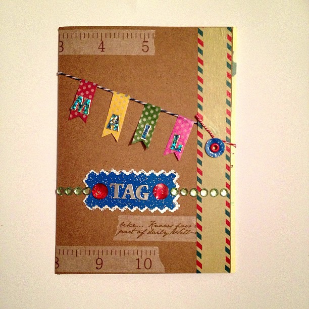 @iheartmail sent me a mail tag #washitape #bunting #garland #snailmail #journal #cover #peeloff #border