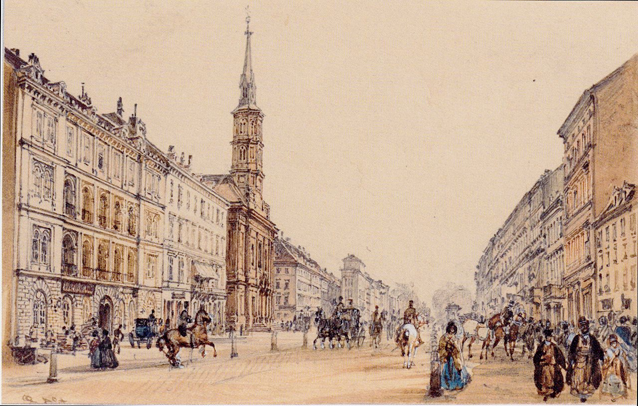 The Jägerzeile in Vienna by Rudolf von Alt, 1844