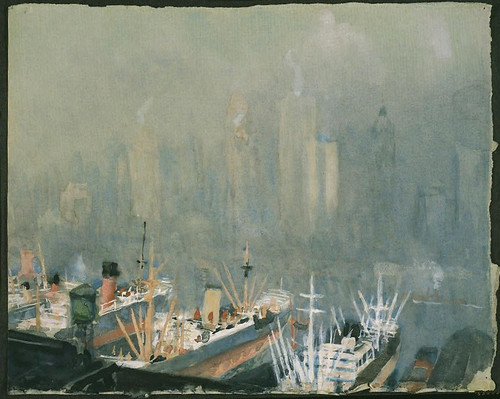 019-Puerto de New York desde Brooklin-entre1921 y 1926- Joseph Pennell-Library of Congress