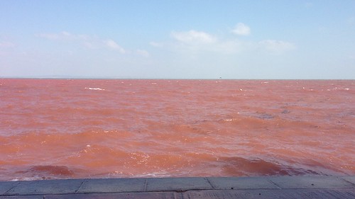 Red sea at Babbacombe Bay