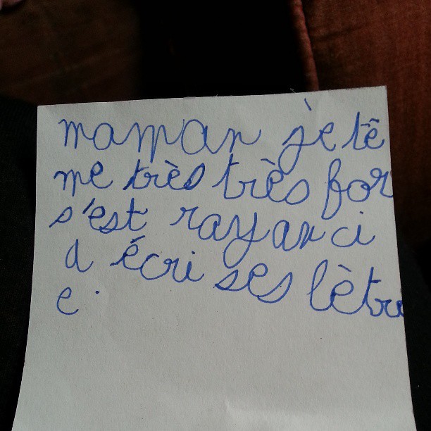 Premier mot doux écrit par mon fils pour moi ♥♡♥ #nofiltre #6ans #cp #amour #maman