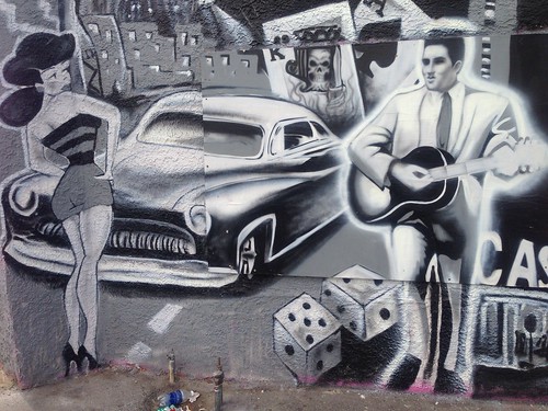 Elvis Presley on a mural in downtown Las Vegas, Nevada 