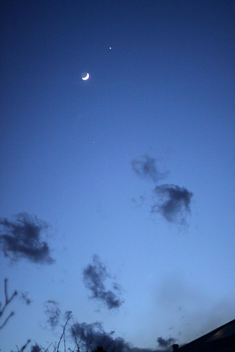 Moon and evening star