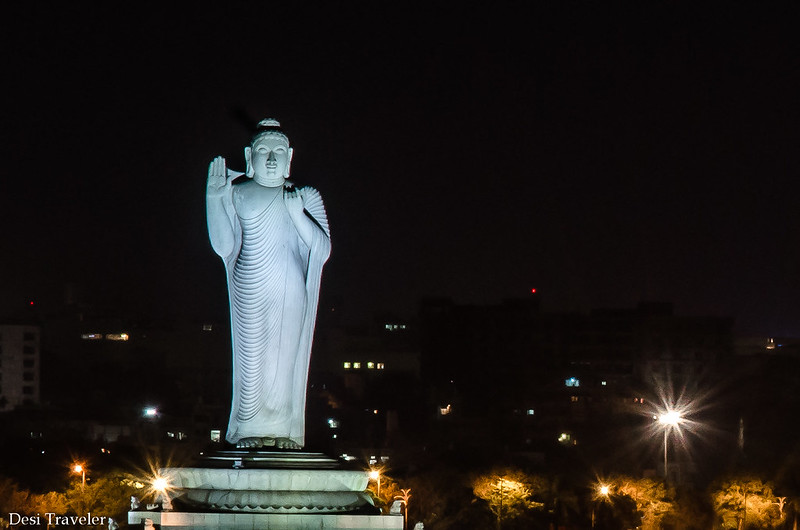 18 meter tall Buddha statue in Hussain Sagar Hyderabad