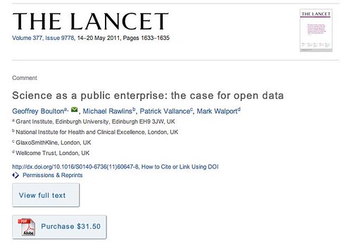 “Science as a public enterprise: the case for open data” to find out more “Purchase this article for $31.50”