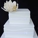 White Wedding Cake with mognolia