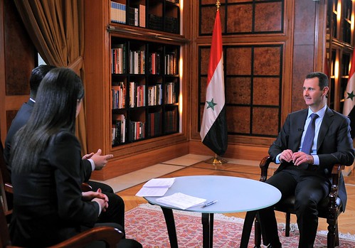 Syrian President Bashar al-Assad granted an interview with national television on April 17, 2013. This day represented the 67th anniversary of independence from France. by Pan-African News Wire File Photos