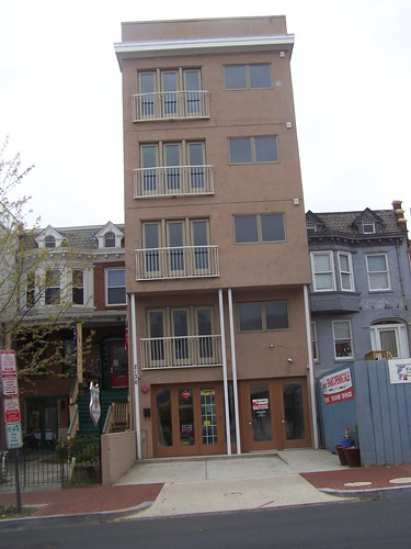 5 story rowhouse added onto, on Wisconsin Avenue in Glover Park
