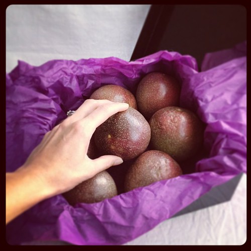 #mayfoodphotos 17 | #fruit mail in the form of enormous #passionfruit! I'll call it an early birthday present ;D