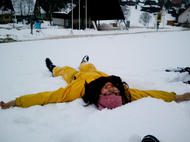 Attempting a Snow Angel | Zdiar, Slovakia