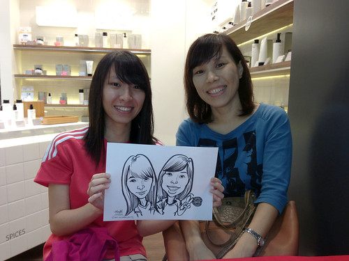 caricature live sketching for Belif New Store Opening - Day 2