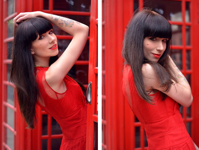 Red Carven dress blogger 1