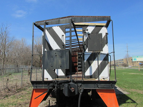 A former Chicago, South Shore And South Bend Railroad caboose rusting away on a park display train.  Hammond Indiana.  Sunday, April 21st, 2013. by Eddie from Chicago