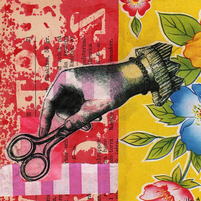 Collage: Hand over the Scissors
