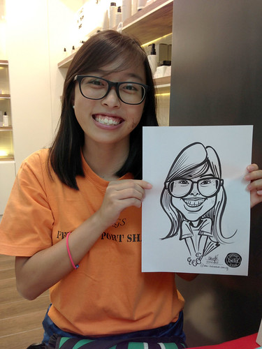 caricature live sketching for Belif New Store Opening - Day 2