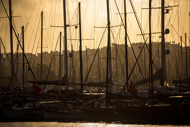 Masts in Bodrum Harbor - Turkey