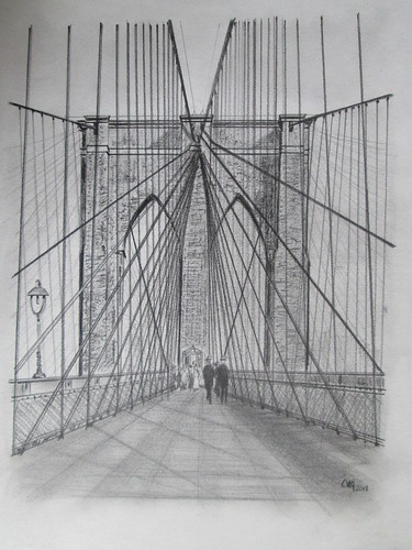 Brooklyn Bridge, Pencil on paper. M.Carmen Voces, 2013