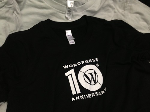 WordPress 10th Anniversary T-shirts