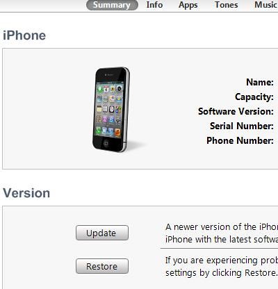 Restore iOS 5.1.1 using iTunes
