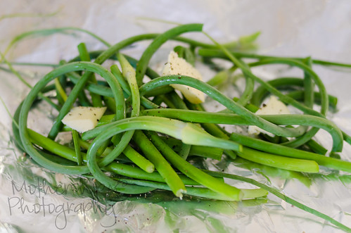 garlic scapes with butter