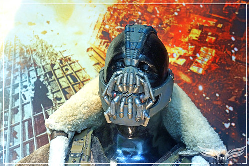 The Establishing Shot: Tom Hardy's original Bane Costumes from The Dark Knight Rises Head Detail - London by Craig Grobler