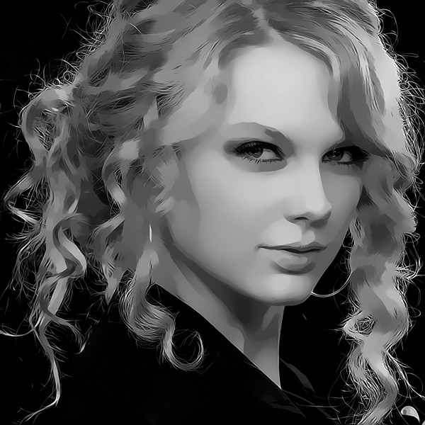 Taylor Swift Digital Art Portrait by David Alexander Elder
