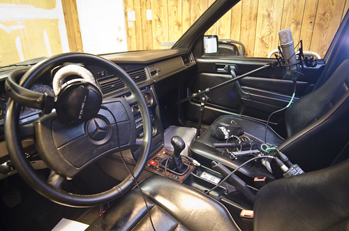 The interior of the 190E, all kitted up.