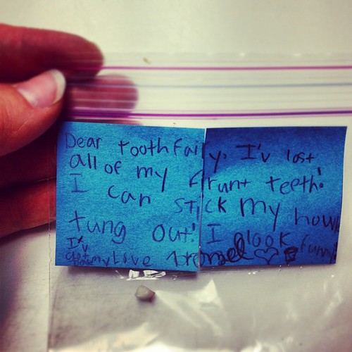 Hazel left this great note for the tooth fairy last week. She is so cute!  Love my baby.