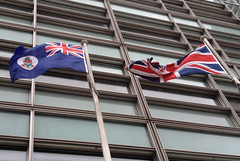 Flag of the Cayman Islands flying outside Eland House