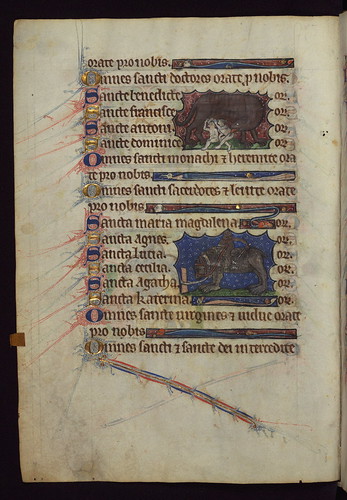 Book of Hours, Romulus and Remus, and Ape riding Bear, Walters Manuscript W.102, fol. 29v by Walters Art Museum Illuminated Manuscripts