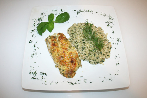 40 - Rotbarsch an Perlgraupenrisotto / Redfish with pearl barley risotto - Serviert