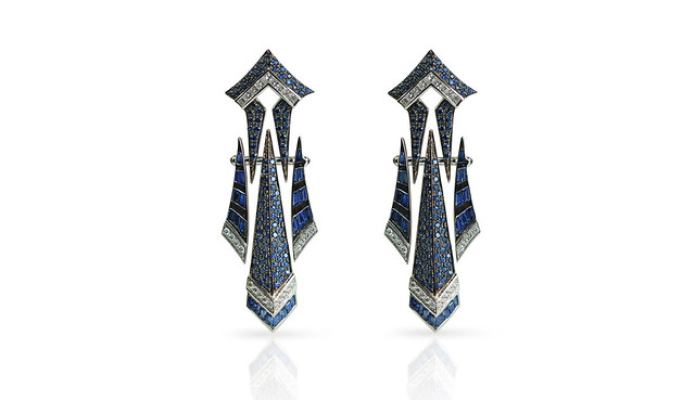 Sharart_Blue saphhire Diamond earrings_Shinto