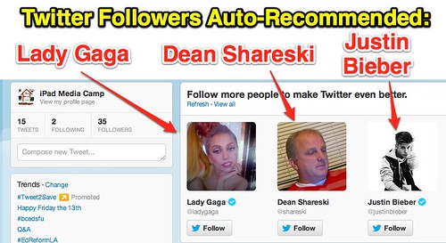 Follow Lady Gaga, Dean Shareski & Justin Bieber
