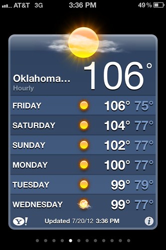 106 degrees in OKC the day we left
